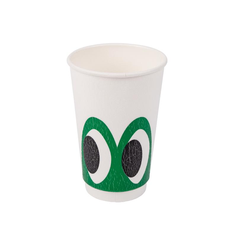 16 oz eldobható, biológiailag lebomló, kétrétegű papírpohár