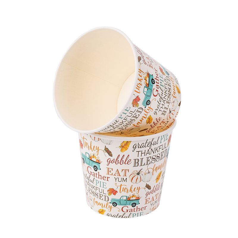 32 oz eldobható, biológiailag lebomló papír fagylaltpoharak